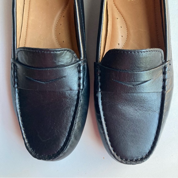 Flag LTD. By Dillard's Black Leather Women's Driving Penny Loafers Shoes 8.5 M - Picture 3 of 9